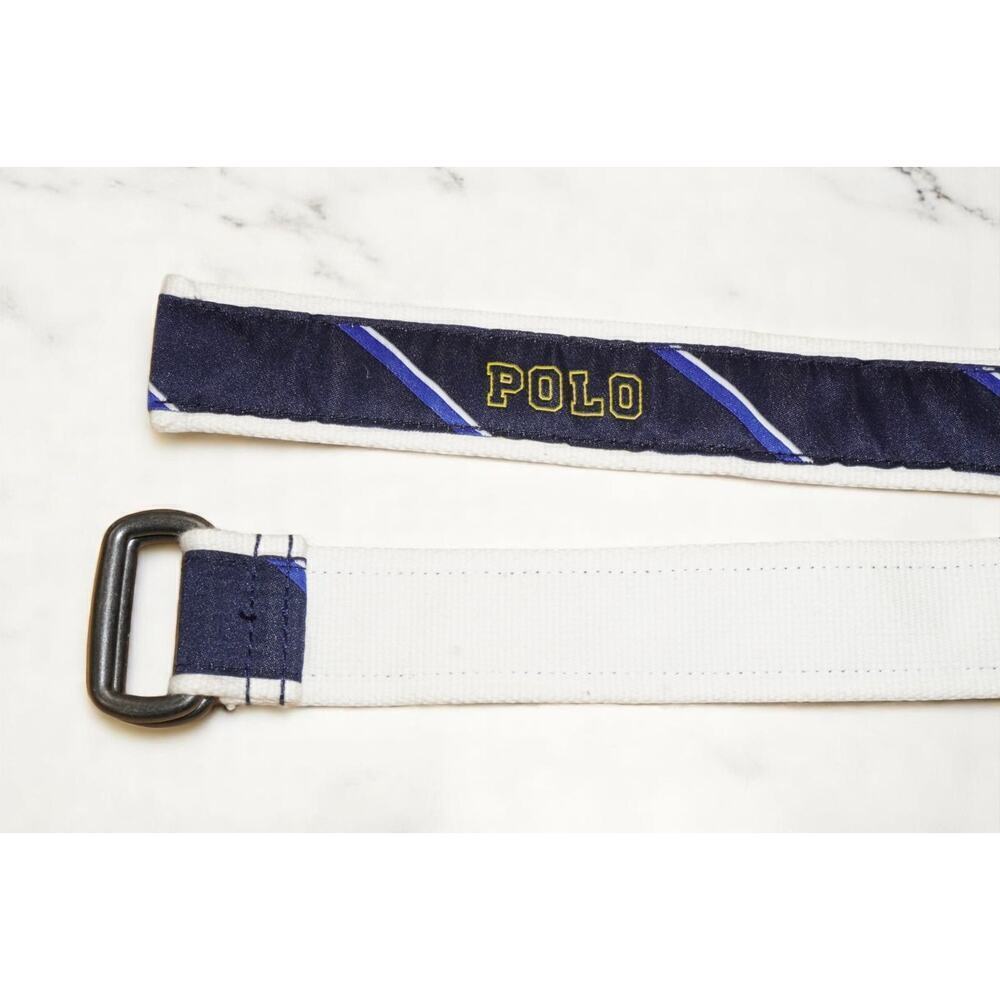 Kids Polo Ralph Lauren '67' Canvas D-Ring Belt – Blue & White – 31"  L - Picture 4 of 6